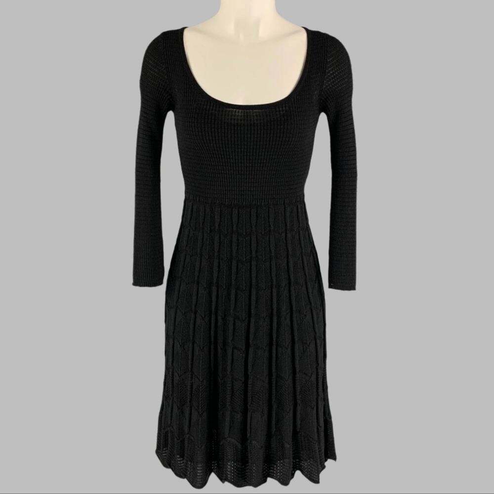 M MISSONI Size 6 Black Knit A-Line Dress